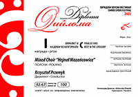 Mixed Choir Hejnał Mazańcowice Diploma